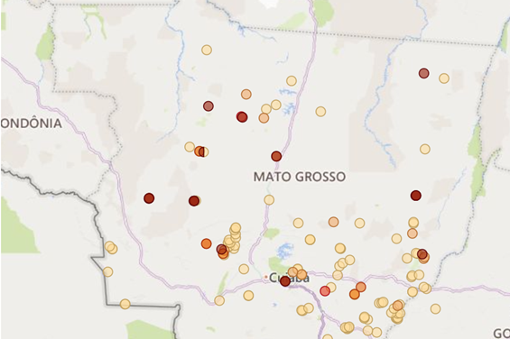 Site do Indea disponibiliza mapa da dispersão da ferrugem asiática