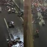 cerca de 250 motociclistas fazem ‘rolezinho de Natal’ e polícia bloqueia trincheira para abordagem em Cuiabá