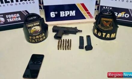 Polícia Militar apreende adolescentes com submetralhadora em Cáceres